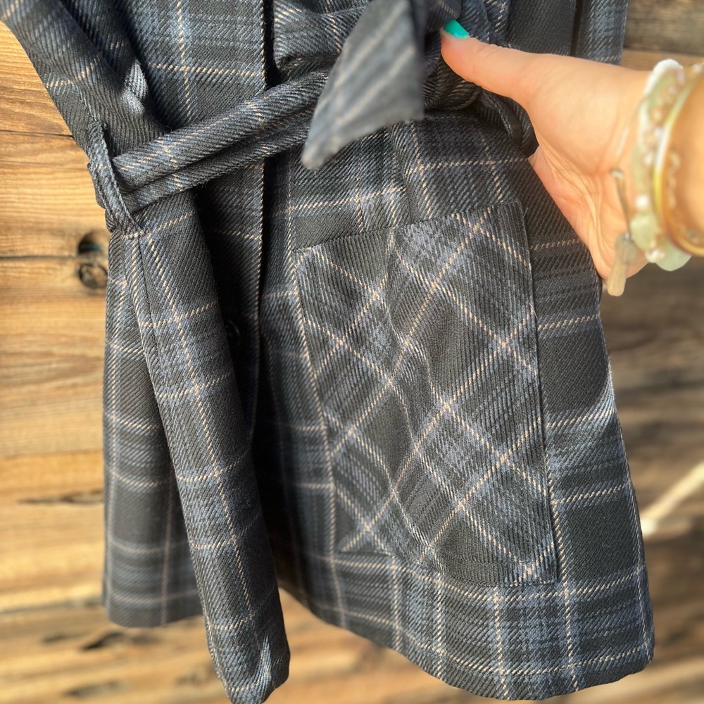 BANANA REPUBLIC | Worsted Wool Plaid Belted Women's Jacket 8 - Picture 4 of 6